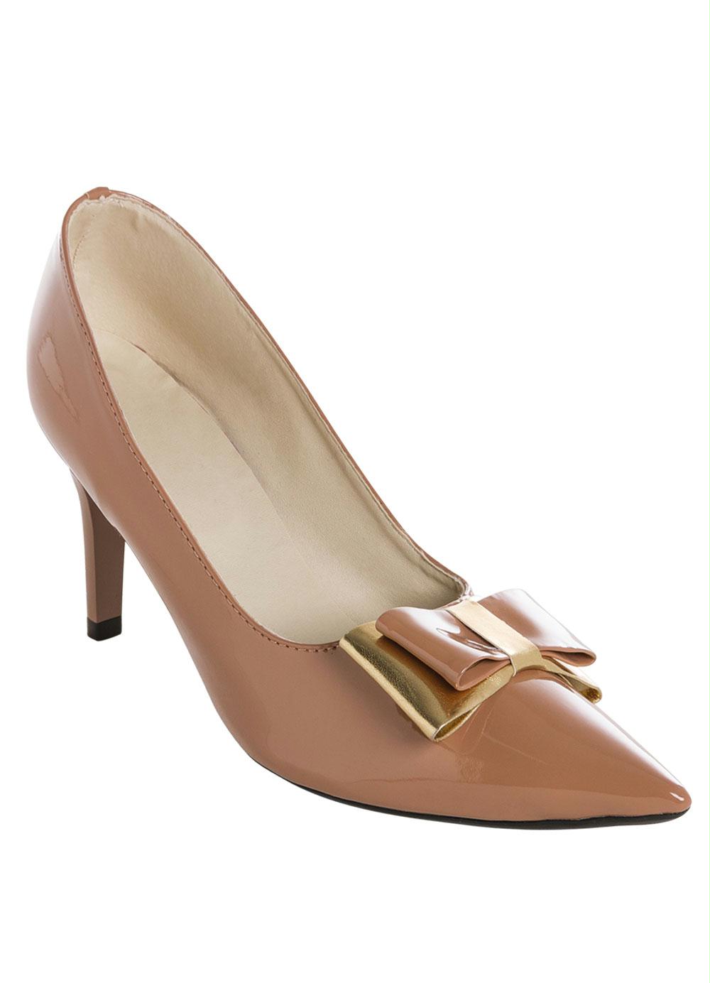 Scarpin Nude Envernizado Perfecta