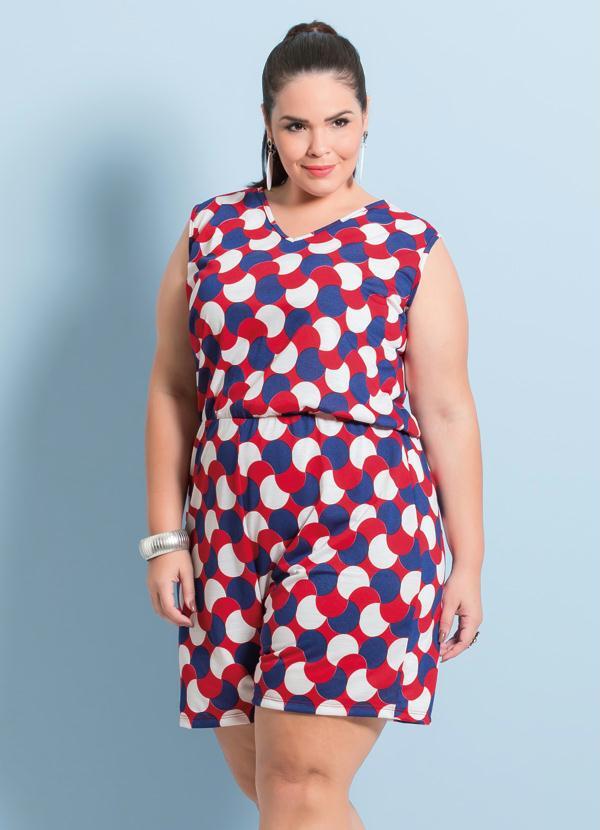 Macaquinho (Estampado) Marguerite Plus Size