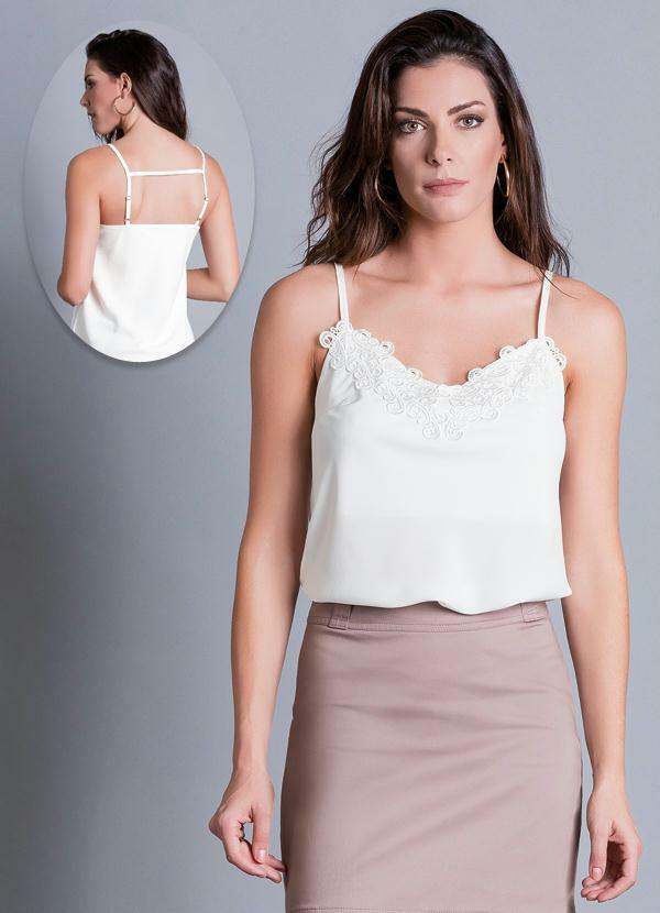 Imagem do BLUSA DE ALÇAS COM RENDA GUIPIR OFF WHITE BLUSA DE ALÇAS COM RENDA GUIPIR OFF WHITE