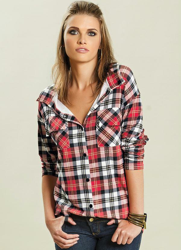 Camisa Xadrez Masculina Moda Sertaneja Casual Festa