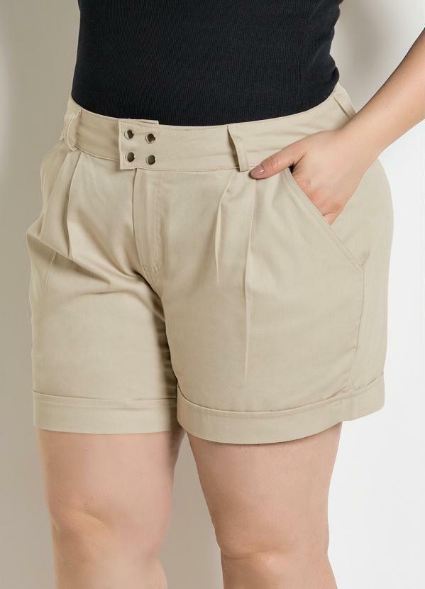 Imagem do SHORT PLUS SIZE ESTILO ALFAIATARIA BEGE SHORT PLUS SIZE ESTILO ALFAIATARIA BEGE