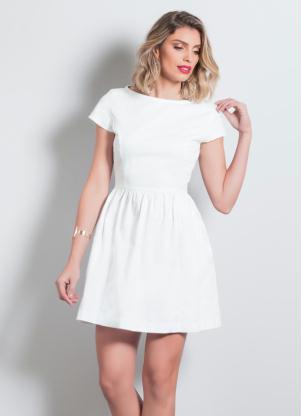 vestido branco curto de renda soltinho