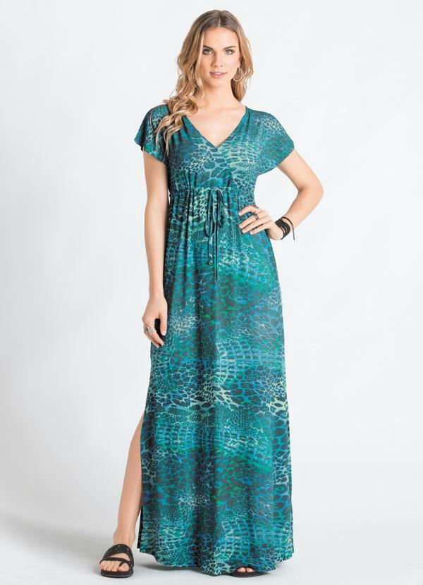 Imagem do VESTIDO LONGO COM FENDA ANIMAL PRINT VESTIDO LONGO COM FENDA ANIMAL PRINT