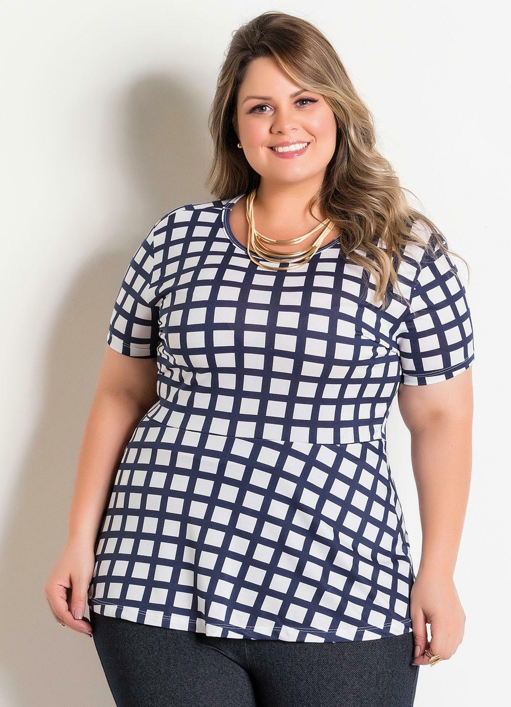 Conjunto Feminino Plus Size CXXQ - 2 Peças Com Top Peplum | Elegância E Conforto