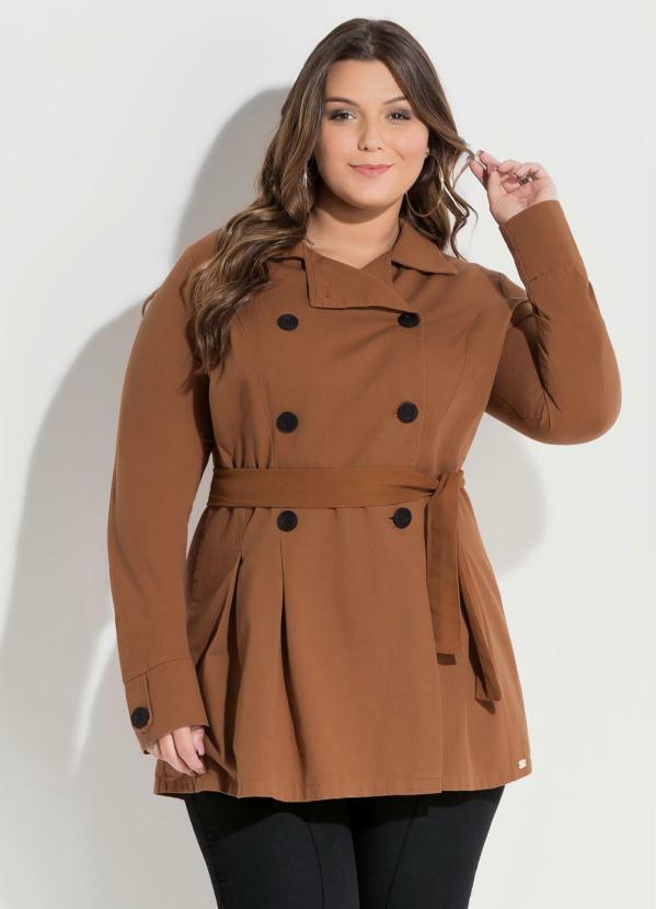 Imagem do SOBRETUDO ACINTURADO MARROM PLUS SIZE SOBRETUDO ACINTURADO MARROM PLUS SIZE
