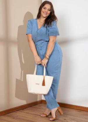 Bolsa (Creme) Bordada com Tassel