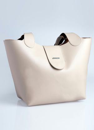 Bolsa Grande Estruturada (Creme) com Bolso Externo Bolsa Grande Estruturada (Creme) com Bolso Externo