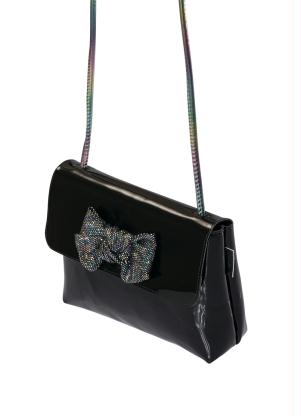 Bolsa Molekinha (Preta) com La�o de Brilho