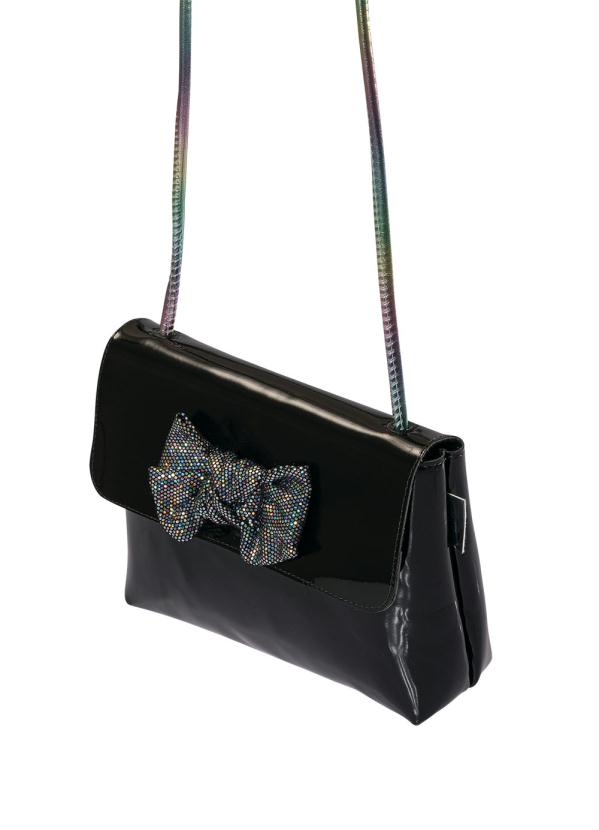 Bolsa Molekinha (Preta) com La�o de Brilho