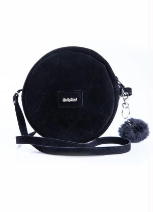 Bolsa Redonda (Preta) com Pompom