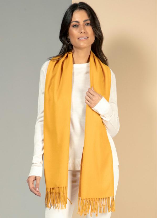 Cachecol (Caramelo) com Franjinhas