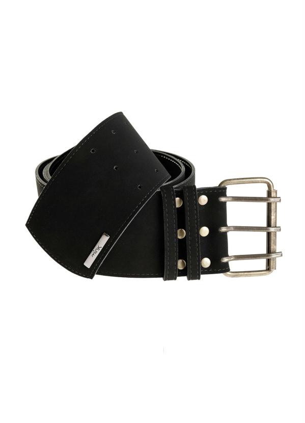 Cinto Largo (Preto) com Fivela de Tr�s Pinos