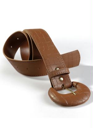 Cinto (Marrom) com Textura Croco e Fivela Forrada Cinto (Marrom) com Textura Croco e Fivela Forrada