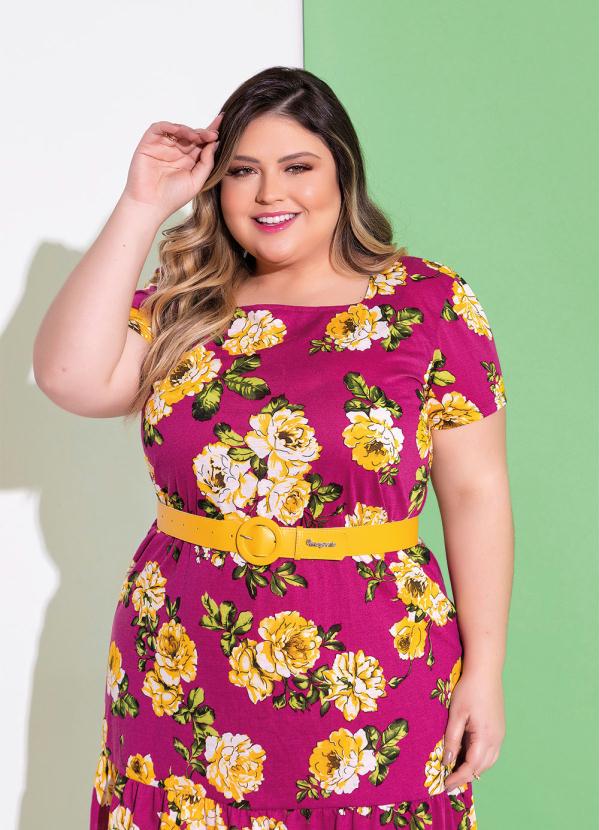 Cinto (Amarelo) com Fivela Revestida Plus Size