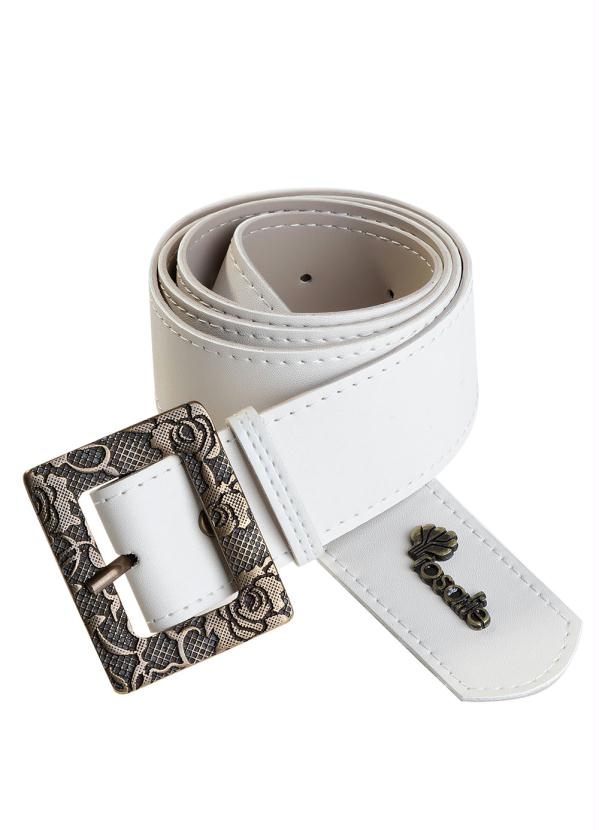 Cinto com Fivela Trabalhada (Off White)