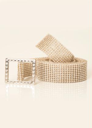 Cinto em Faixa (Strass) com Fivela Quadrada Cinto em Faixa (Strass) com Fivela Quadrada