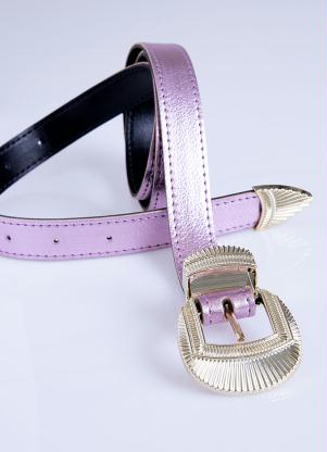 Cinto (Lil�s) Metalizado com Fivela em Dourado