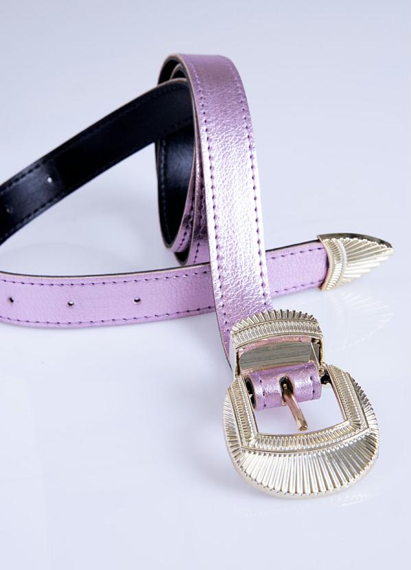 Cinto (Lil�s) Metalizado com Fivela em Dourado