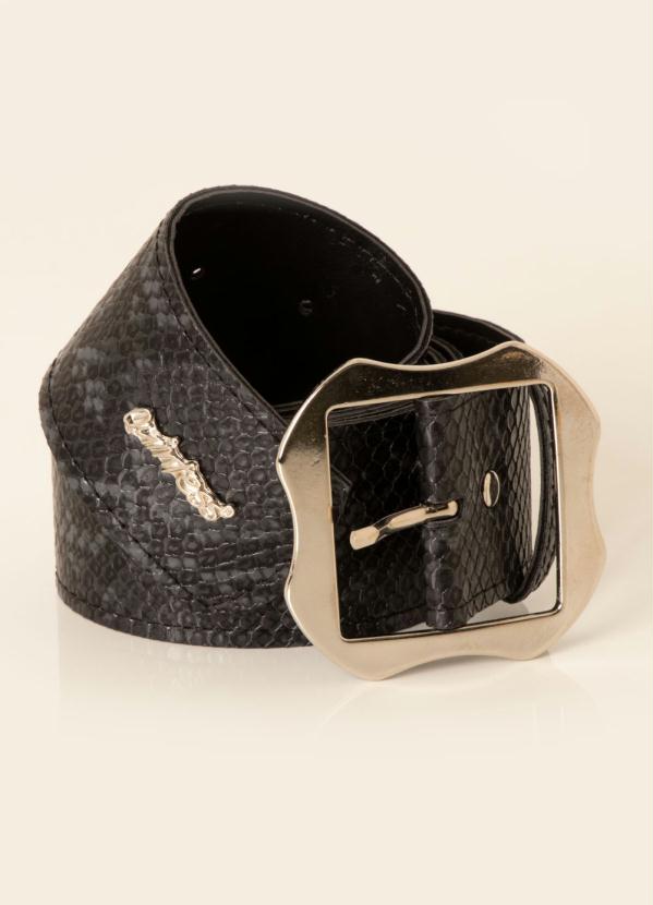 Cinto (Preto) com Textura e Fivela Cinto (Preto) com Textura e Fivela