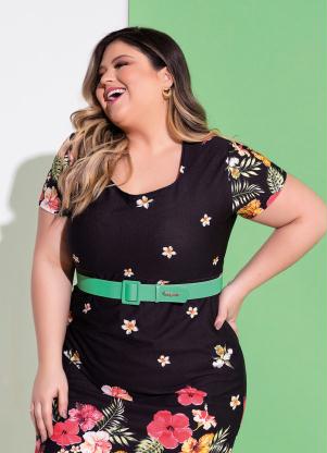 Cinto (Verde) com Fivela Revestida Plus Size