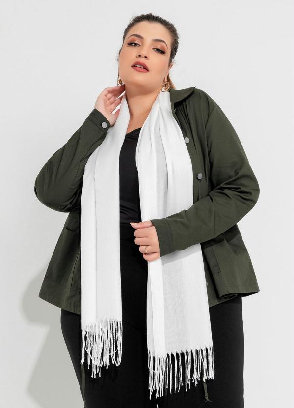 Xale Encharpe (Branca) com Franja