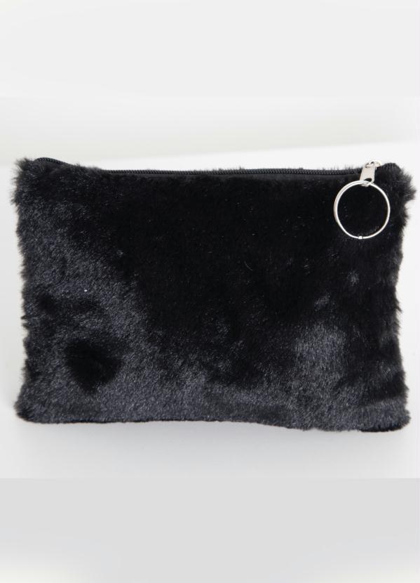 Necessaire Pequena Peluciada (Preta) com Z�per