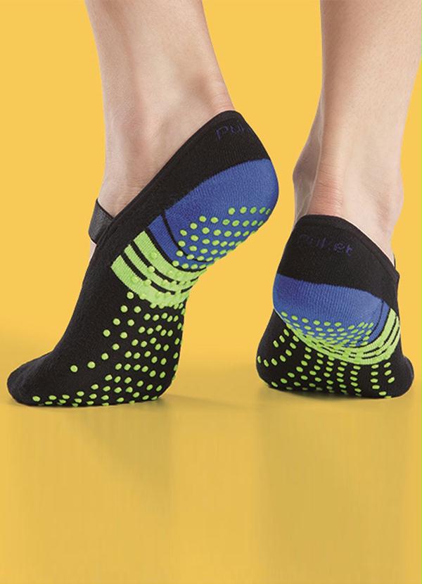 Meia Sapatilha para Pilates Preta Puket - Puket