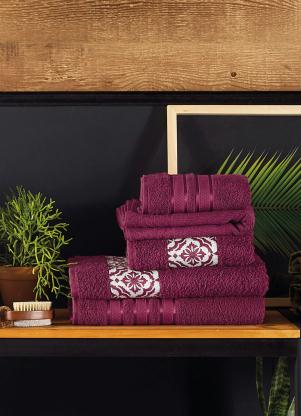 Jogo de Toalhas (Bord�) 5 Pe�as