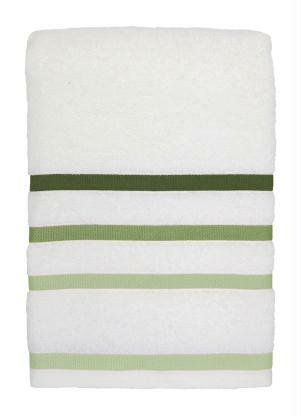 Jogo de Toalhas (Branca com Barra Verde) 2 Pe�as