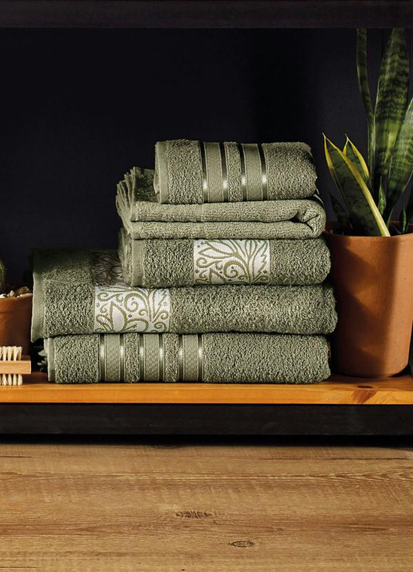 Jogo de Toalhas (Verde) 5 Pe�as