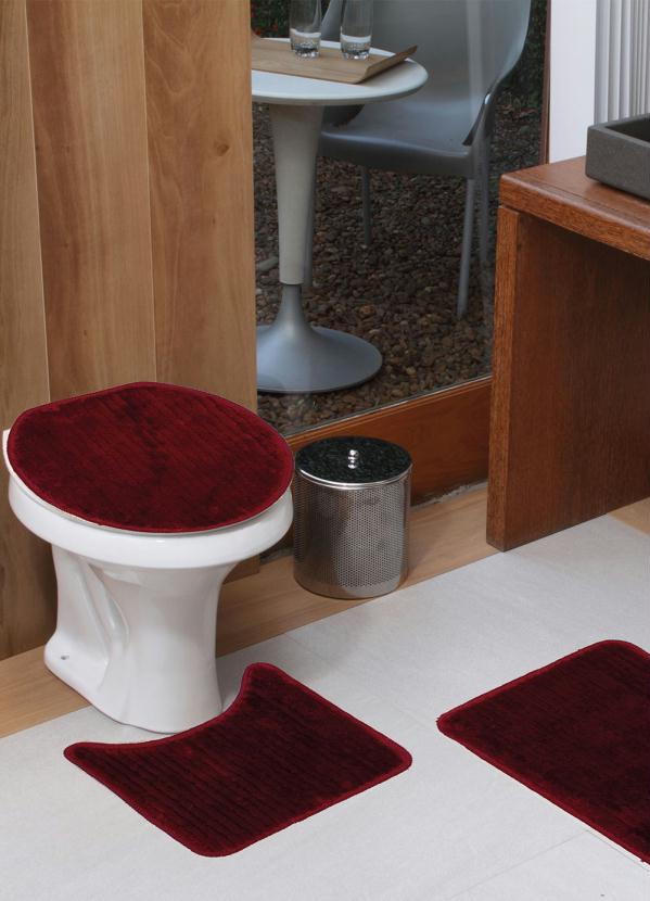 Jogo de Banheiro (Vinho) 3 Pe�as