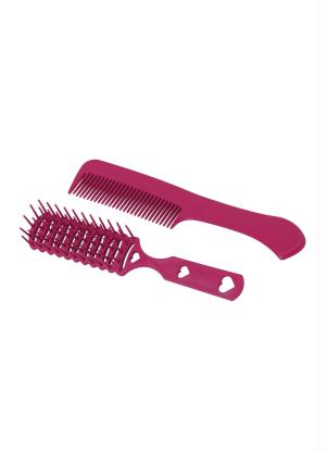 Kit Escova e Pente (Rosa) 2 Pe�as