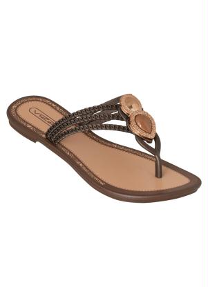 Chinelo (Bronze) com Adere�o no Cabedal