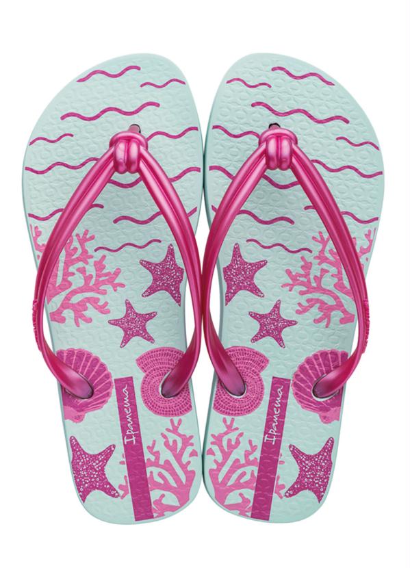 Chinelo Ipanema Elo Print (Verde e Rosa)