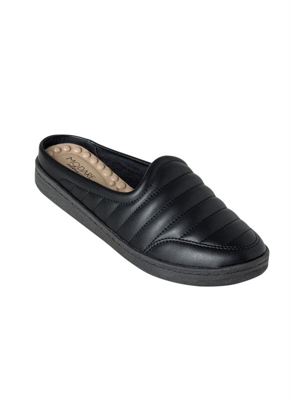 Mule Modare (Preto) em Sint�tico com Costuras