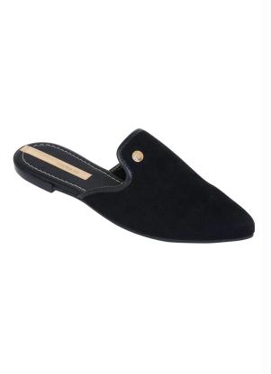 Mule Moleca (Preta) com Detalhe Dourado