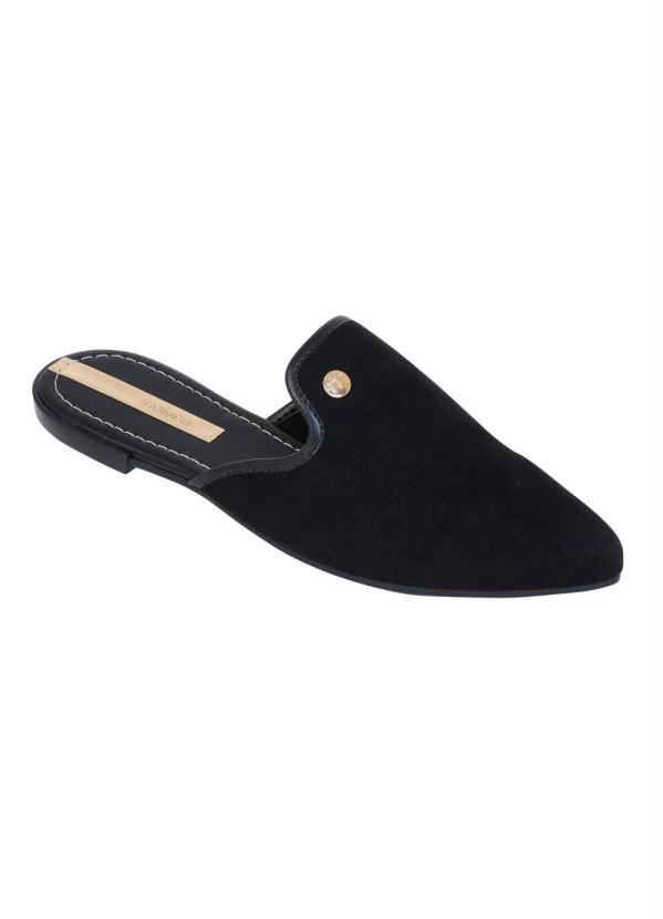 Mule Moleca (Preta) com Detalhe Dourado