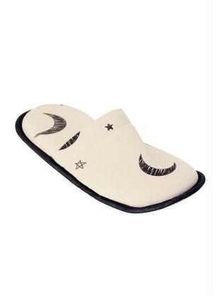 Chinelo de Pano (Creme) com Tecido Estampado
