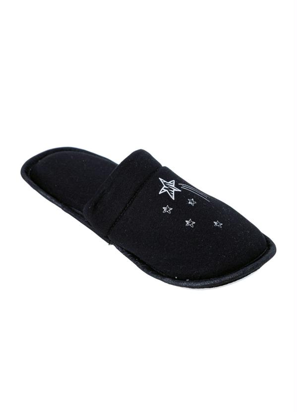 Chinelo Pantufa (Preto) em Tecido