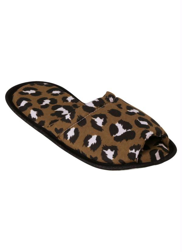 Pantufa (Marrom) em Tecido On�a