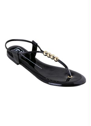 Rasteira Moleca (Preta) em Sint�tico