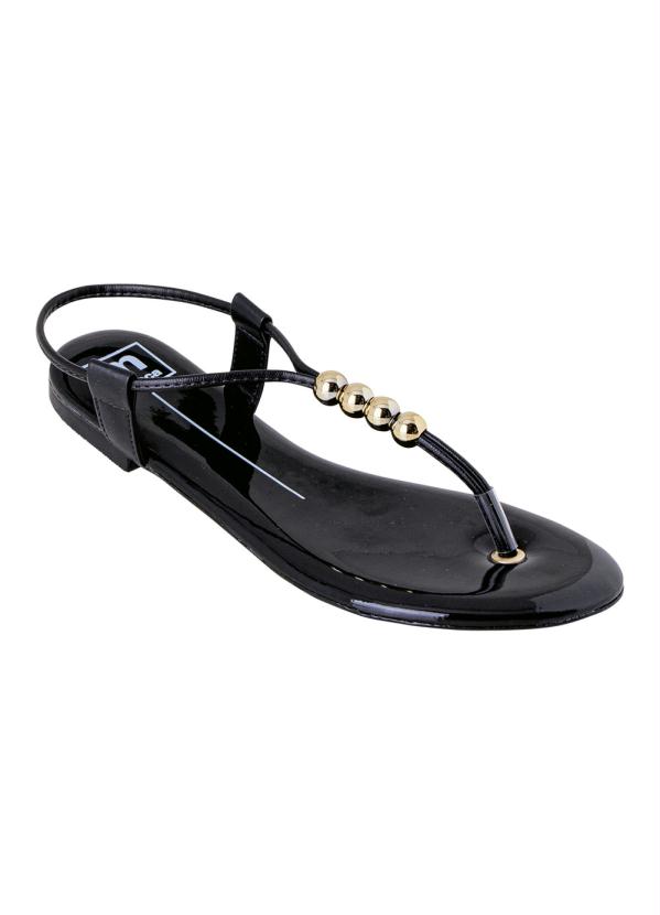 Rasteira Moleca (Preta) em Sint�tico