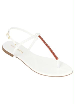 Rasteira Via Scarpa (Branca) em Verniz