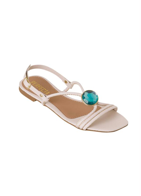 Rasteirinha (Bege) com Adere�o no Cabedal