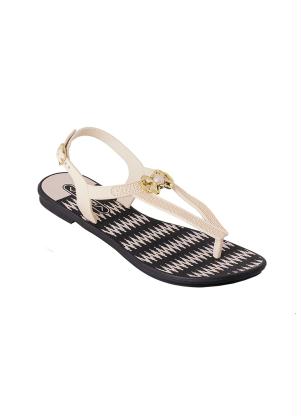 Rasteirinha (Bege) com Pe�a Decorativa