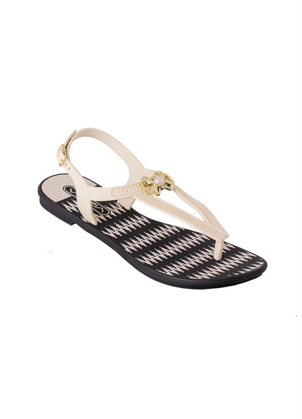 Rasteirinha (Bege) com Pe�a Decorativa