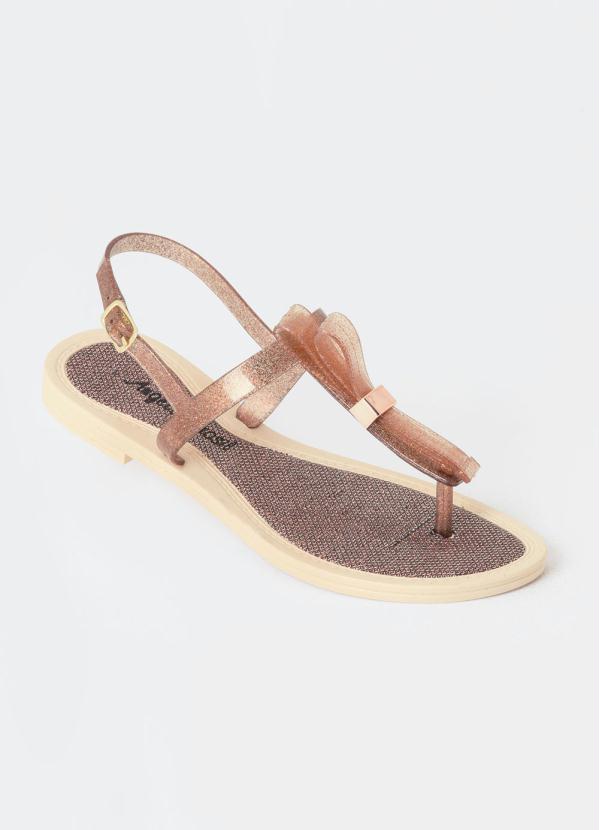 Rasteirinha (Marrom) com Aspecto de Glitter