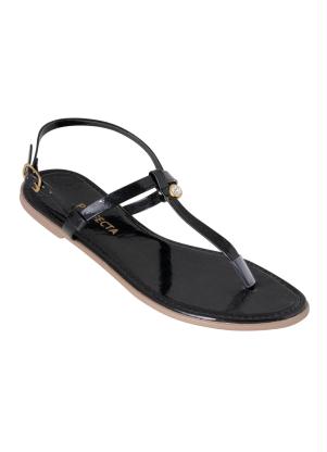 Rasteirinha (Preta) com Adere�o de Pedraria