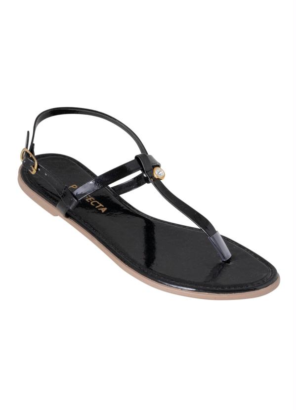 Rasteirinha (Preta) com Adere�o de Pedraria