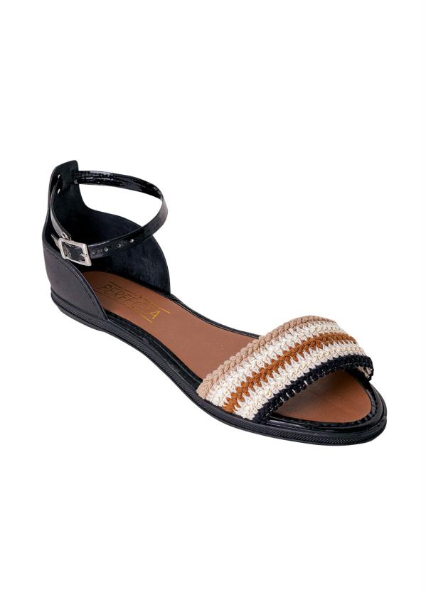 Rasteirinha (Preta) com Cabedal em Tecido Rasteirinha (Preta) com Cabedal em Tecido